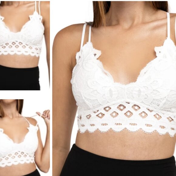 Anemone White Crochet Lace Bralette - Picture 5 of 5